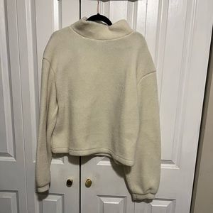 H&M ivory mockneck Sherpa pullover